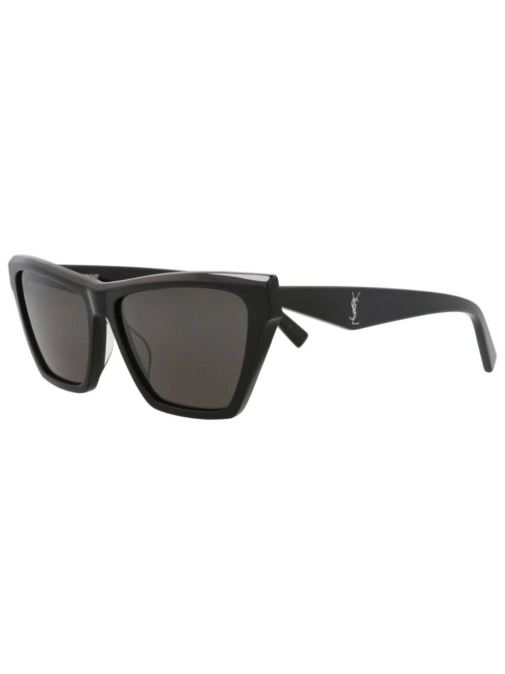 New Saint Laurent Women's Sunglasses Cat Eye Recycled Acetate Frame Black Black
